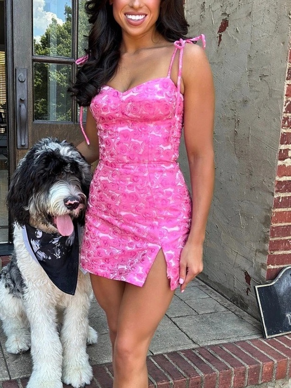 Amanda Richard pink romper dress
